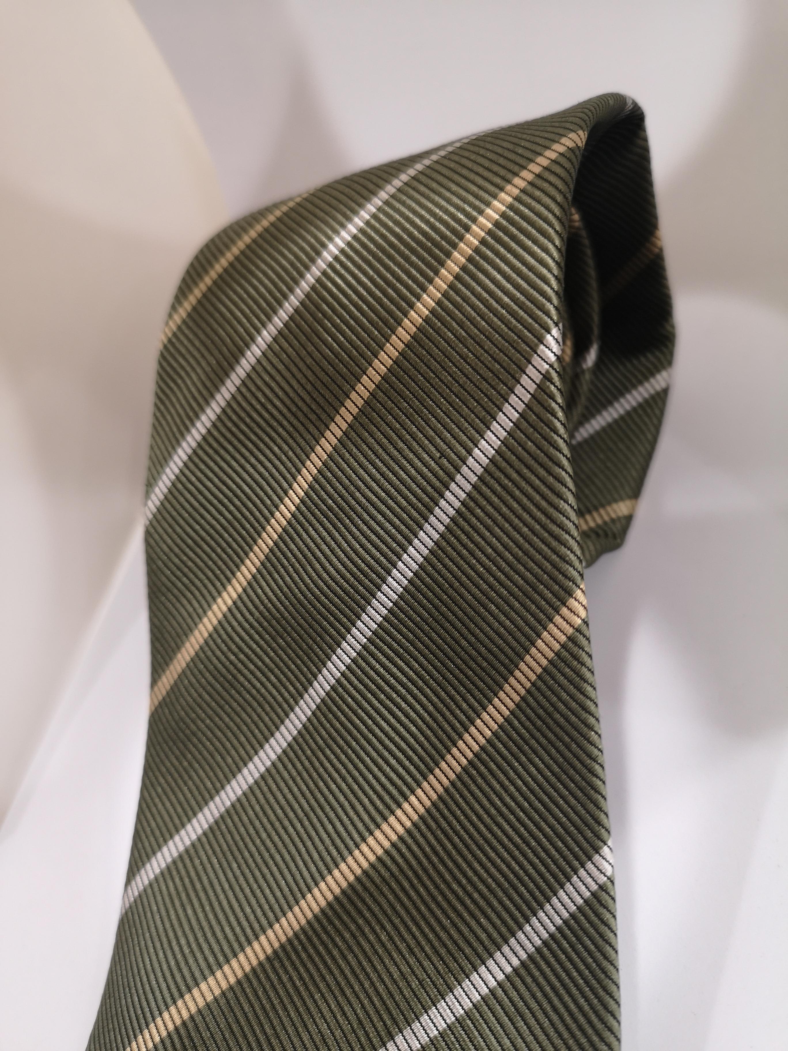 Women's or Men's Cerruti 1881 green silk tie