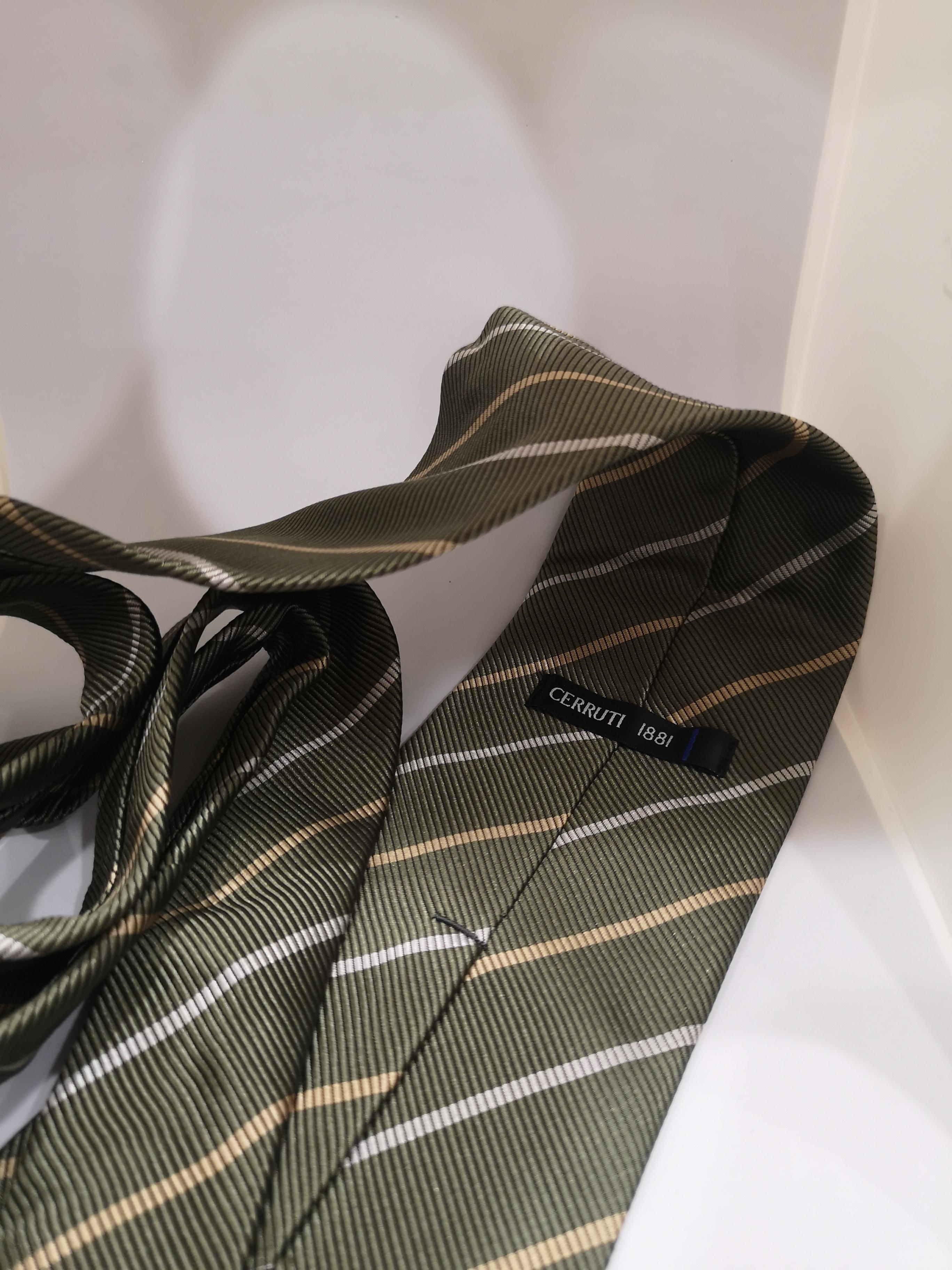 Cerruti 1881 green silk tie 1