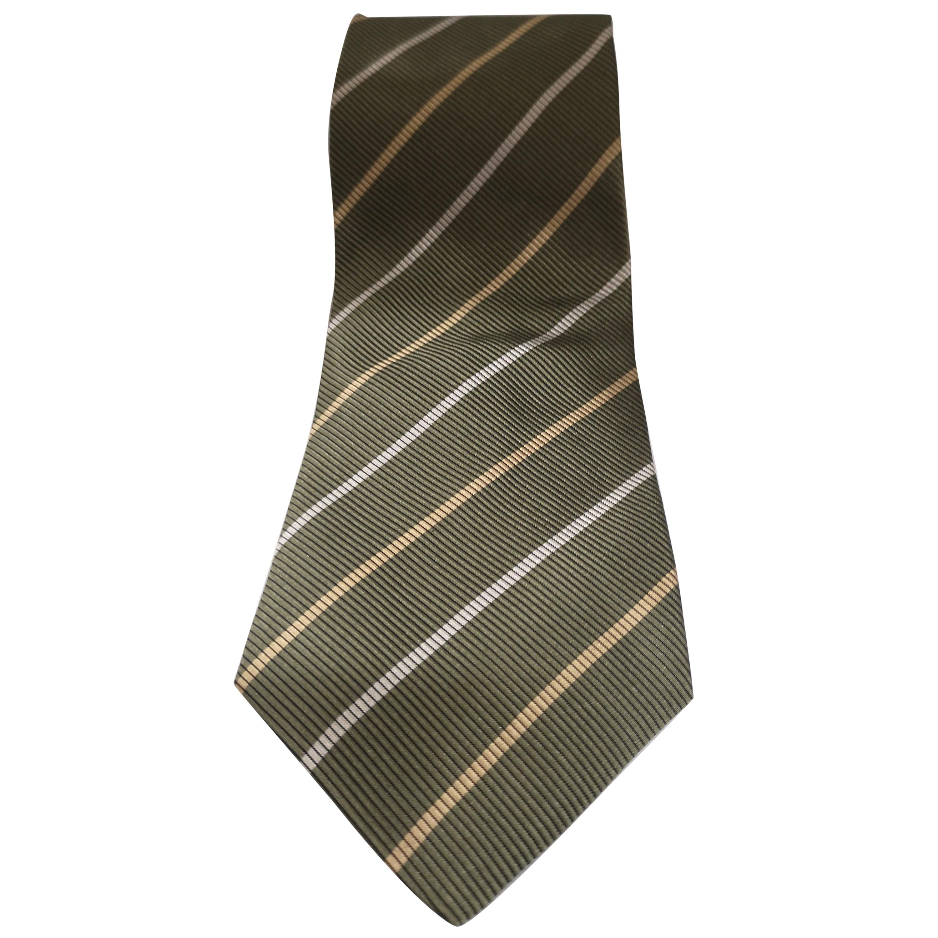 Cerruti 1881 green silk tie