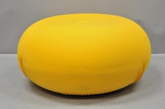 Cerruti Baleri Italia Tatone Round Pouf Ottoman in Yellow Italian Modern
