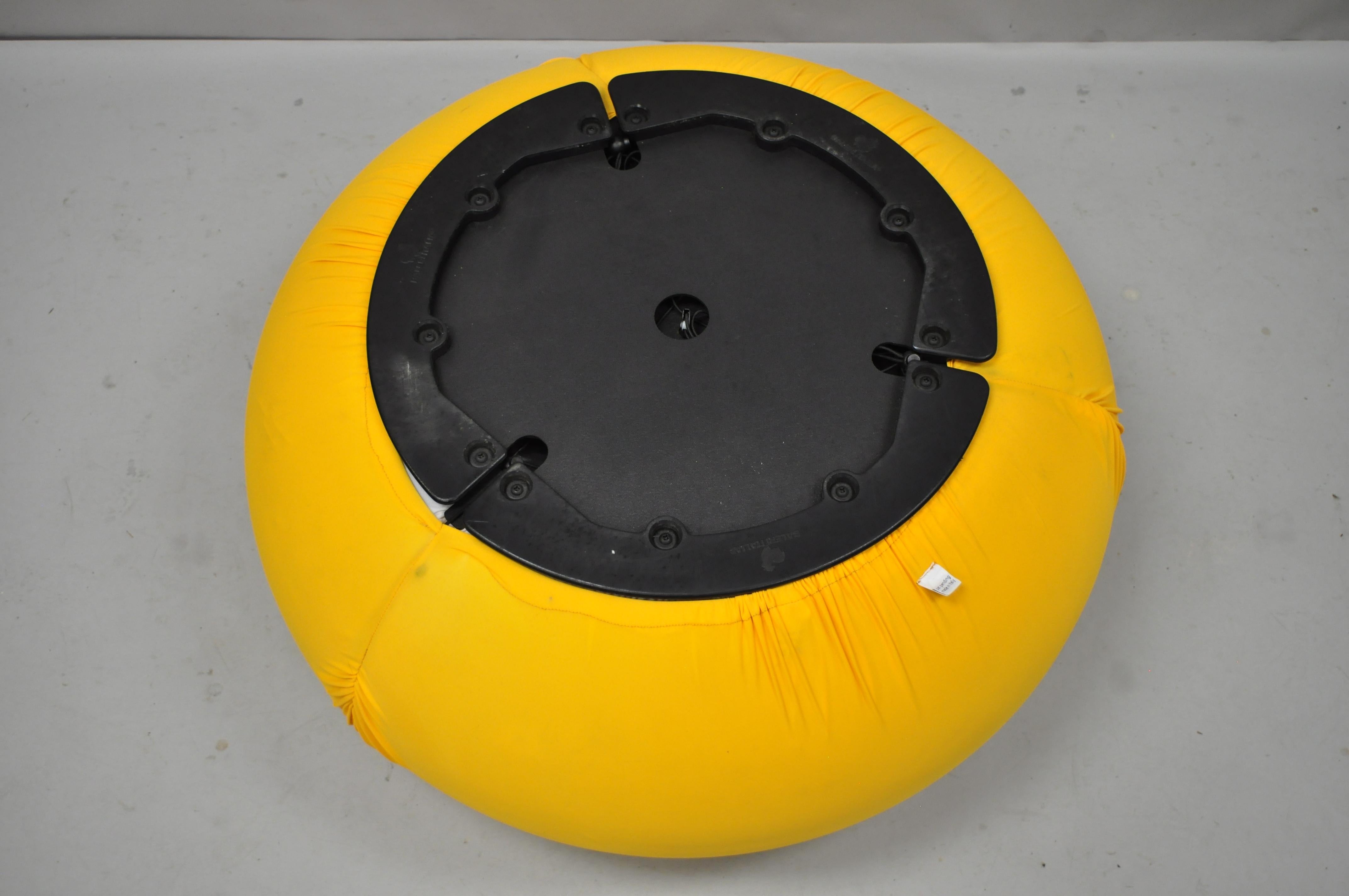 Cerruti Baleri Italia Tatone Round Pouf Ottoman in Yellow Italian Modern 1