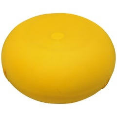 Cerruti Baleri Italia Tatone Round Pouf Ottoman in Yellow Italian Modern