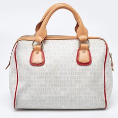 Cerruti Multicolor Signature Coated Canvas and Leather Bag