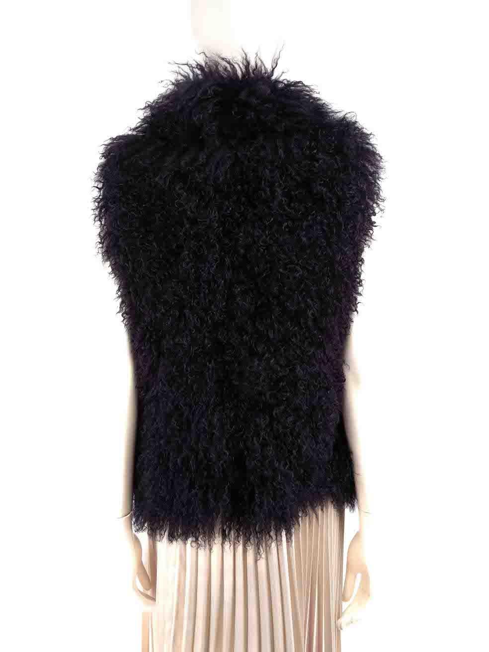Cerruti Navy Lamb Skin Fur Vest Size XXL In Good Condition For Sale In London, GB