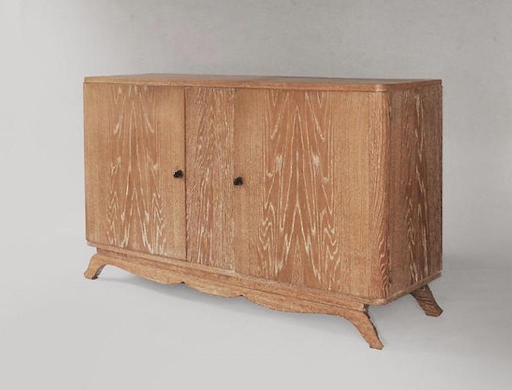 Cersused Oak Cabinet / Sideboard, France, c. 1940 In Good Condition In Brooklyn, NY