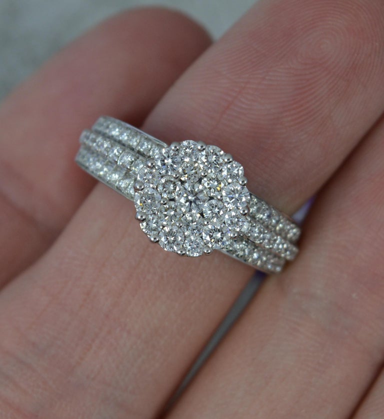 Cert 1.00ct Diamond and Platinum Tomas Rae Cluster Ring Ltd Ed 10 For ...