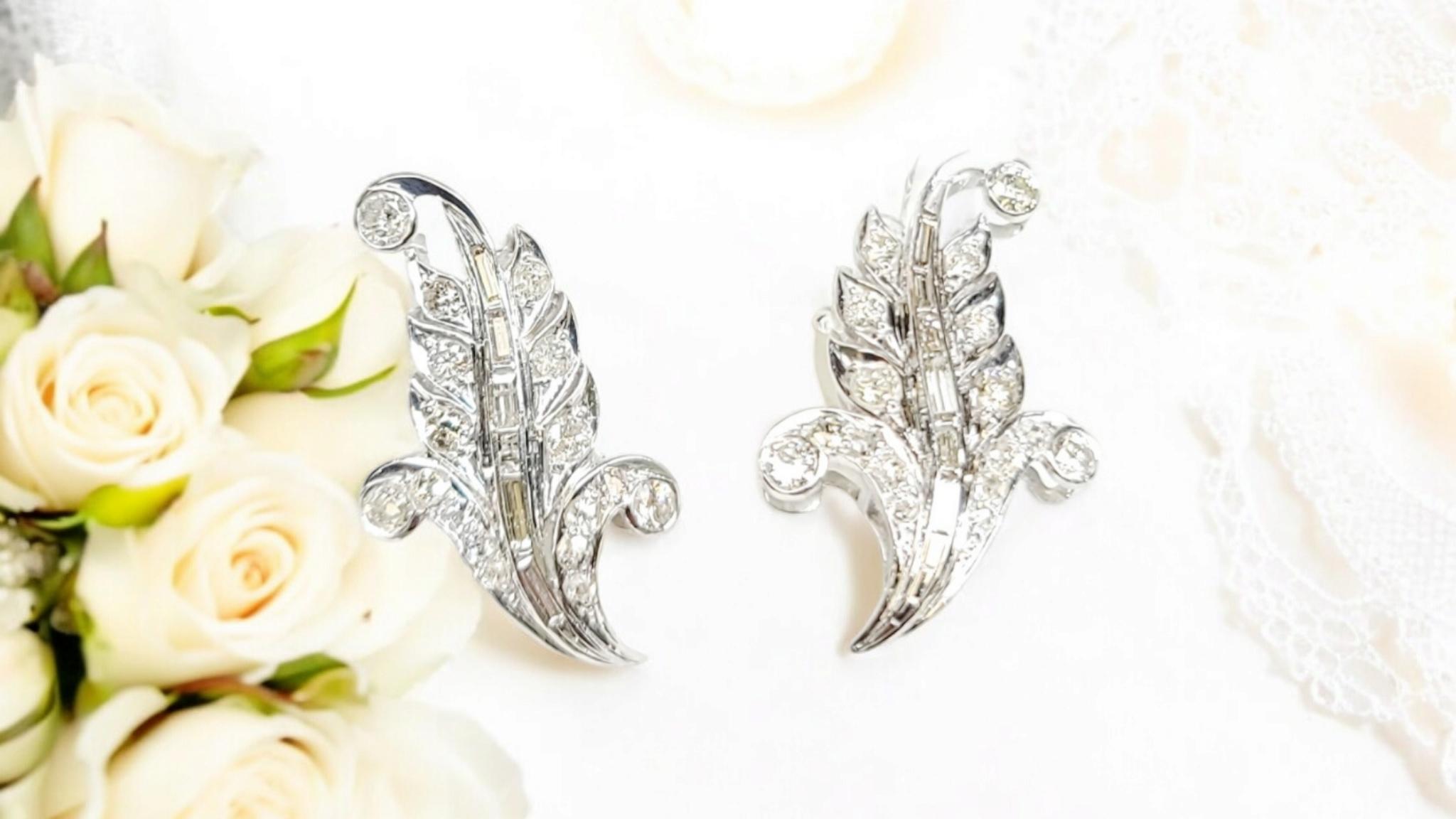 Orecchini Edwardian Antique European Cut Natural Diamond in Argento Platinum cert in vendita 13