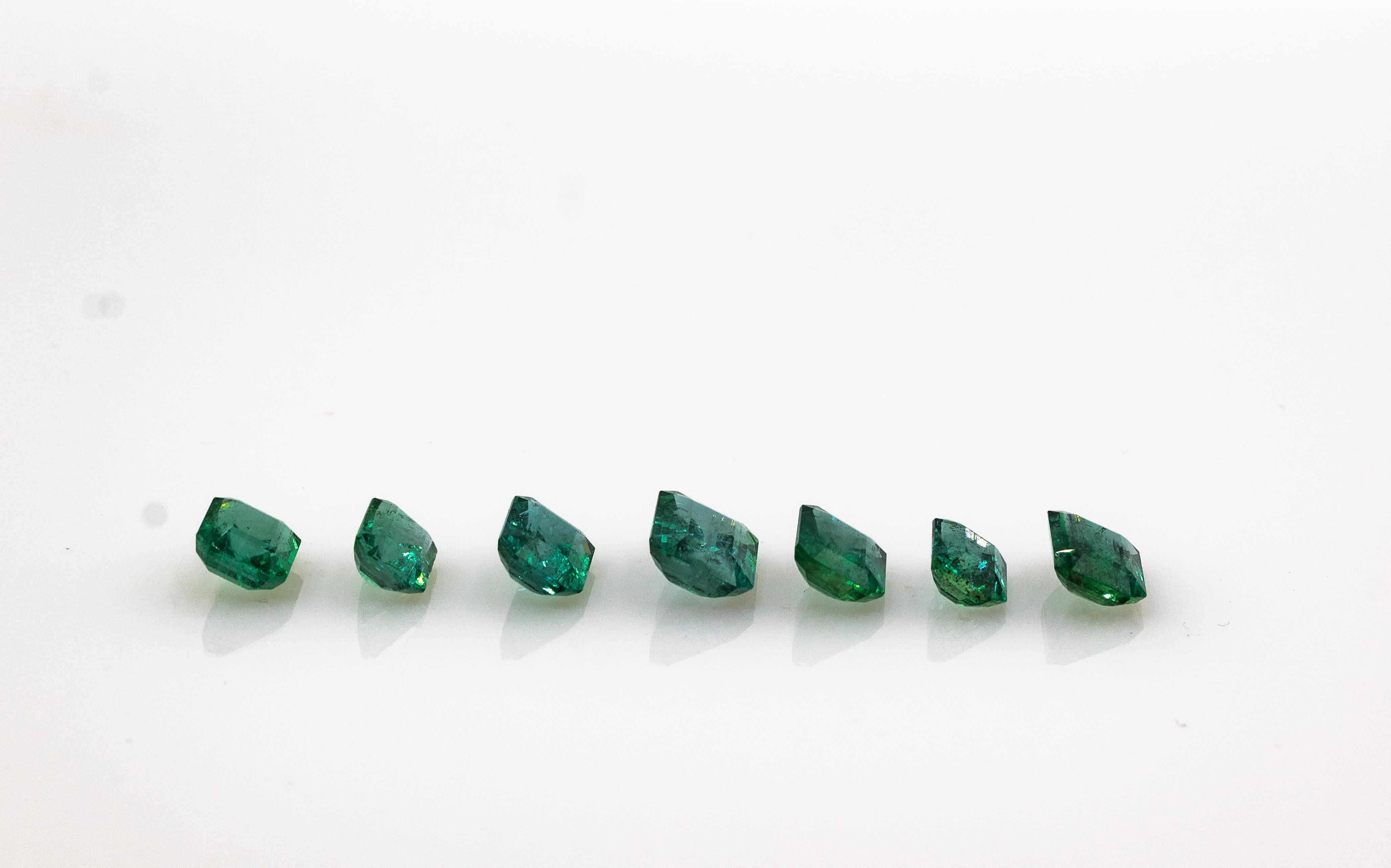 Certifiable Zambia Octagon Cut 2.98 Carat Emerald Loose Gemstone 7