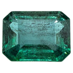 Certifiable Zambia Octagon Cut 4.18 Carat Emerald Loose Gemstone