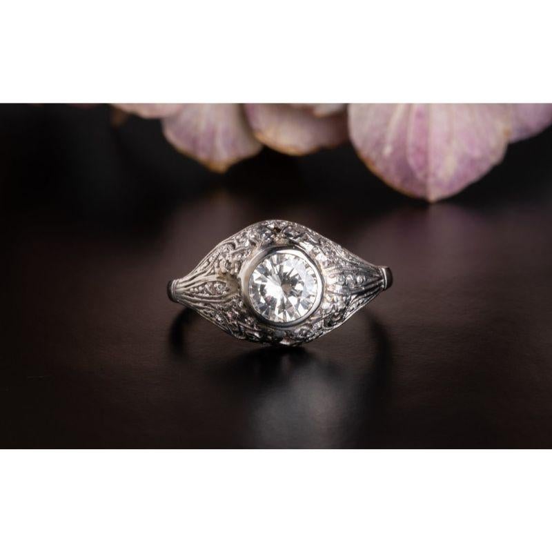 For Sale:  0.8CT Antique Art Deco Solitaire Diamond Engagement Ring Antique Engagement Ring 4