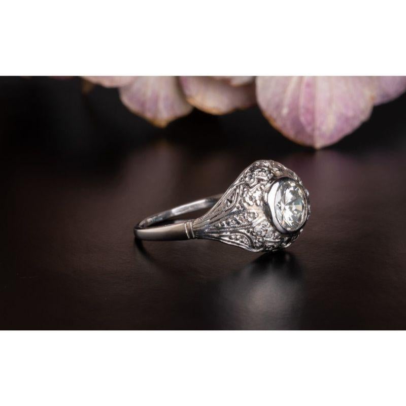 For Sale:  0.8CT Antique Art Deco Solitaire Diamond Engagement Ring Antique Engagement Ring 5