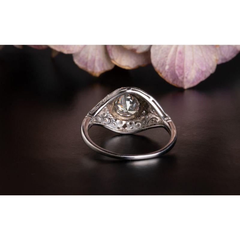 For Sale:  0.8CT Antique Art Deco Solitaire Diamond Engagement Ring Antique Engagement Ring 6