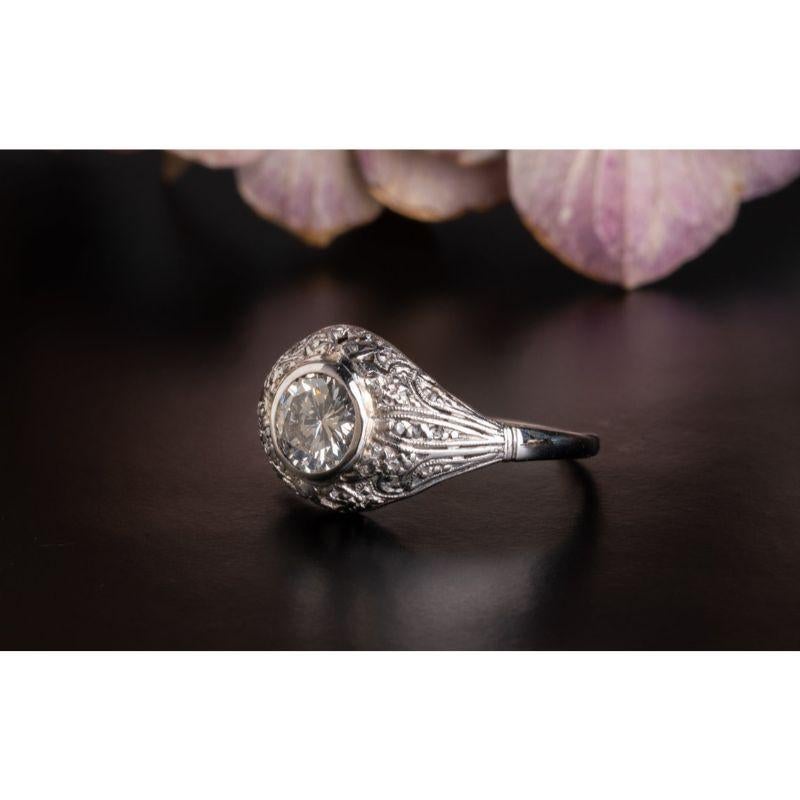 For Sale:  0.8CT Antique Art Deco Solitaire Diamond Engagement Ring Antique Engagement Ring 7