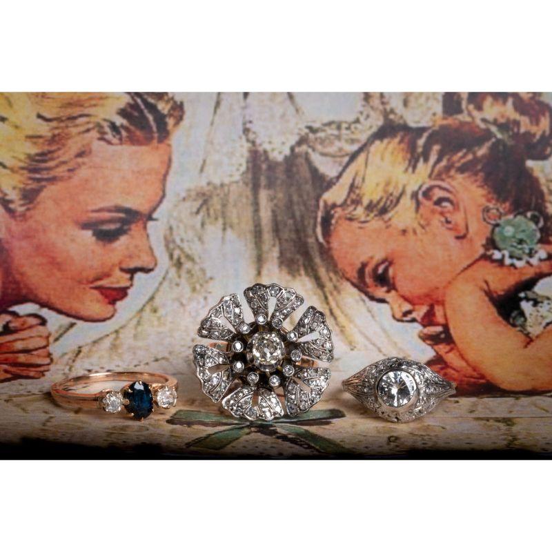 For Sale:  0.8CT Antique Art Deco Solitaire Diamond Engagement Ring Antique Engagement Ring 9