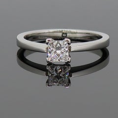 Certificated Platinum 0.52ct Princess Cut Diamond Solitaire Ring D VVS1