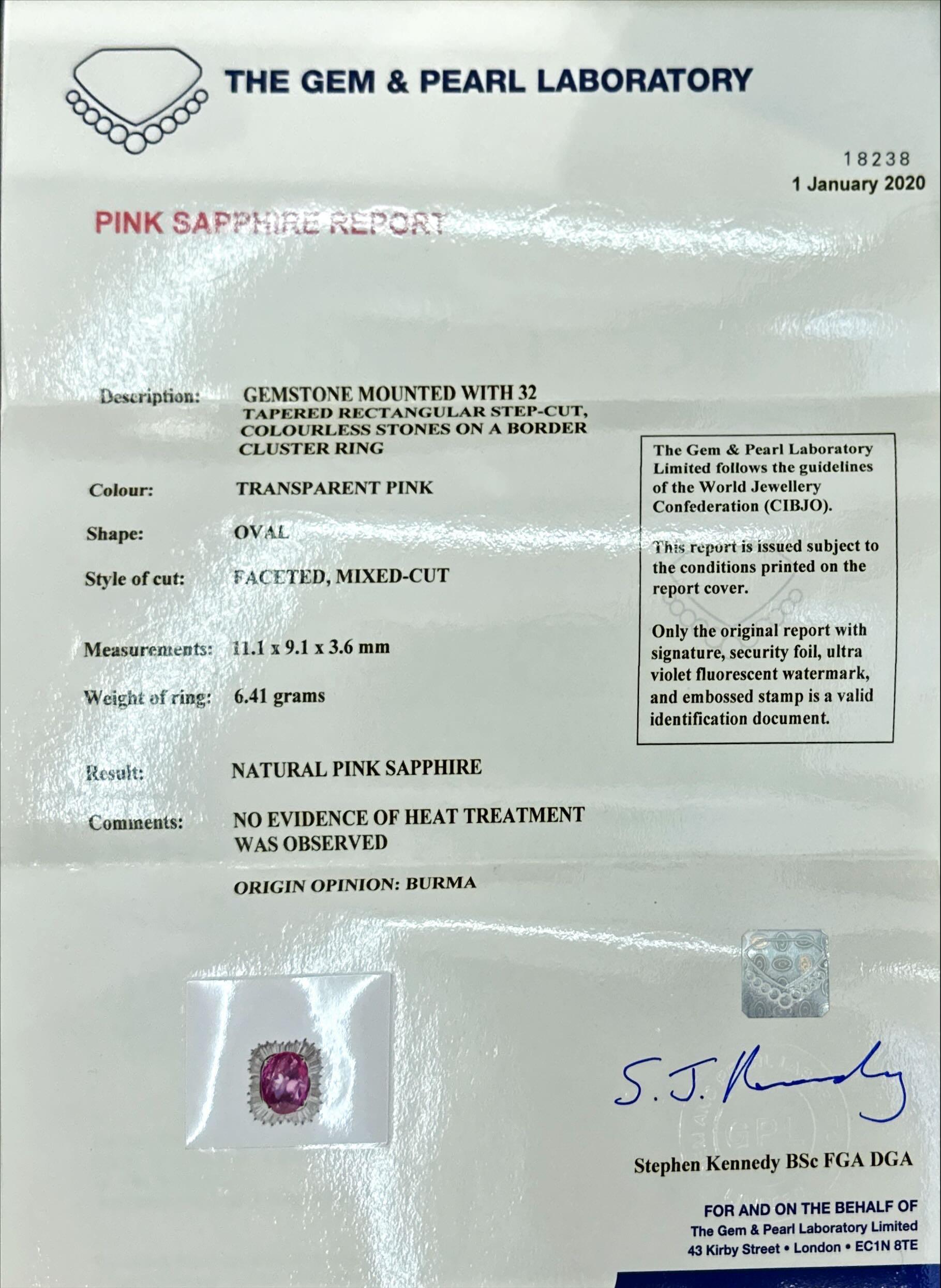 Certificated Unheated Burma Natural Pink Sapphire For Sale 1