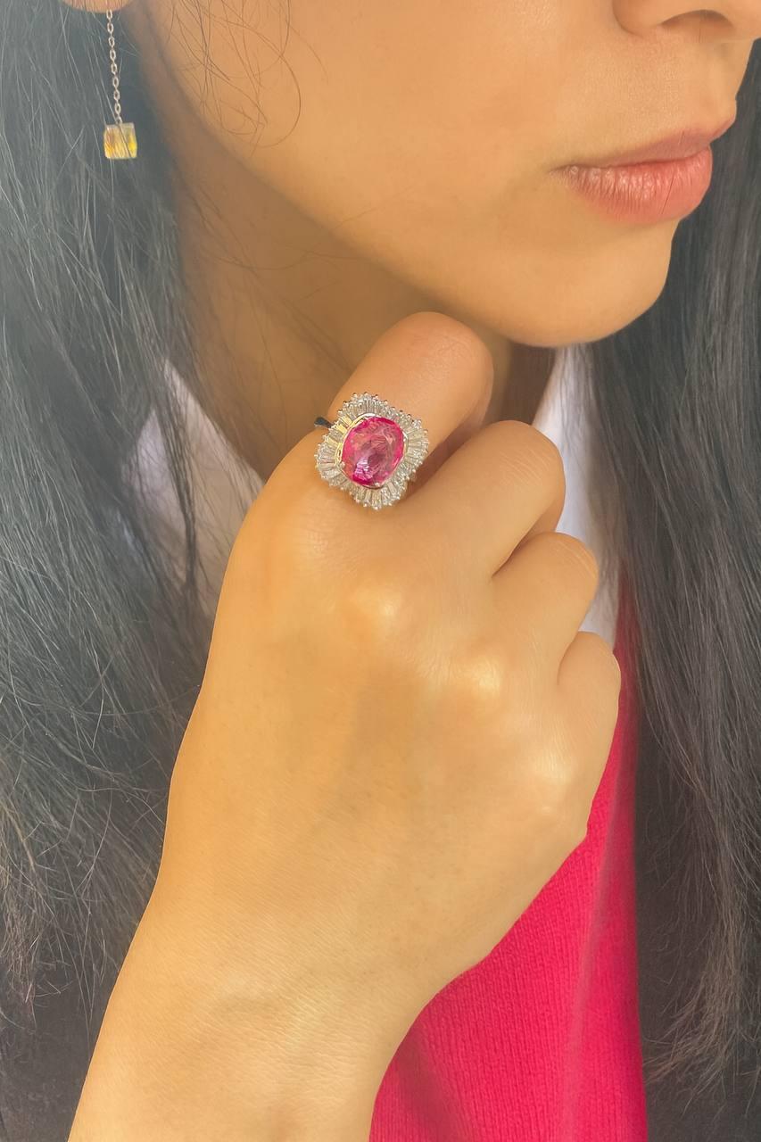 Zertifizierter unerhitzter burmesischer rosa Saphir im Angebot 2