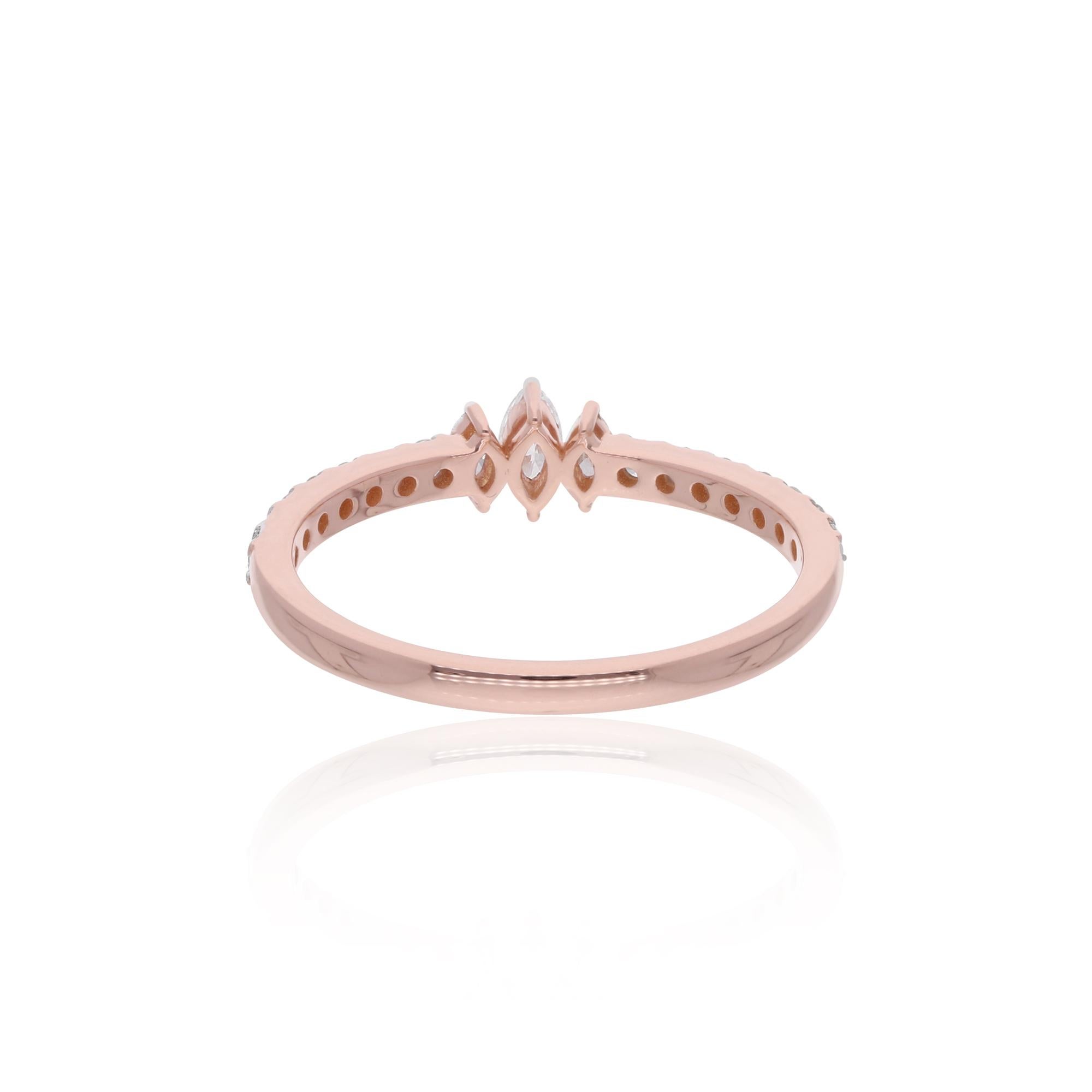 in vendita:  Anello a fascia con diamante certificato da 0,43 carati SI/H in oro rosa 14 carati Gioielli fatti a mano 5