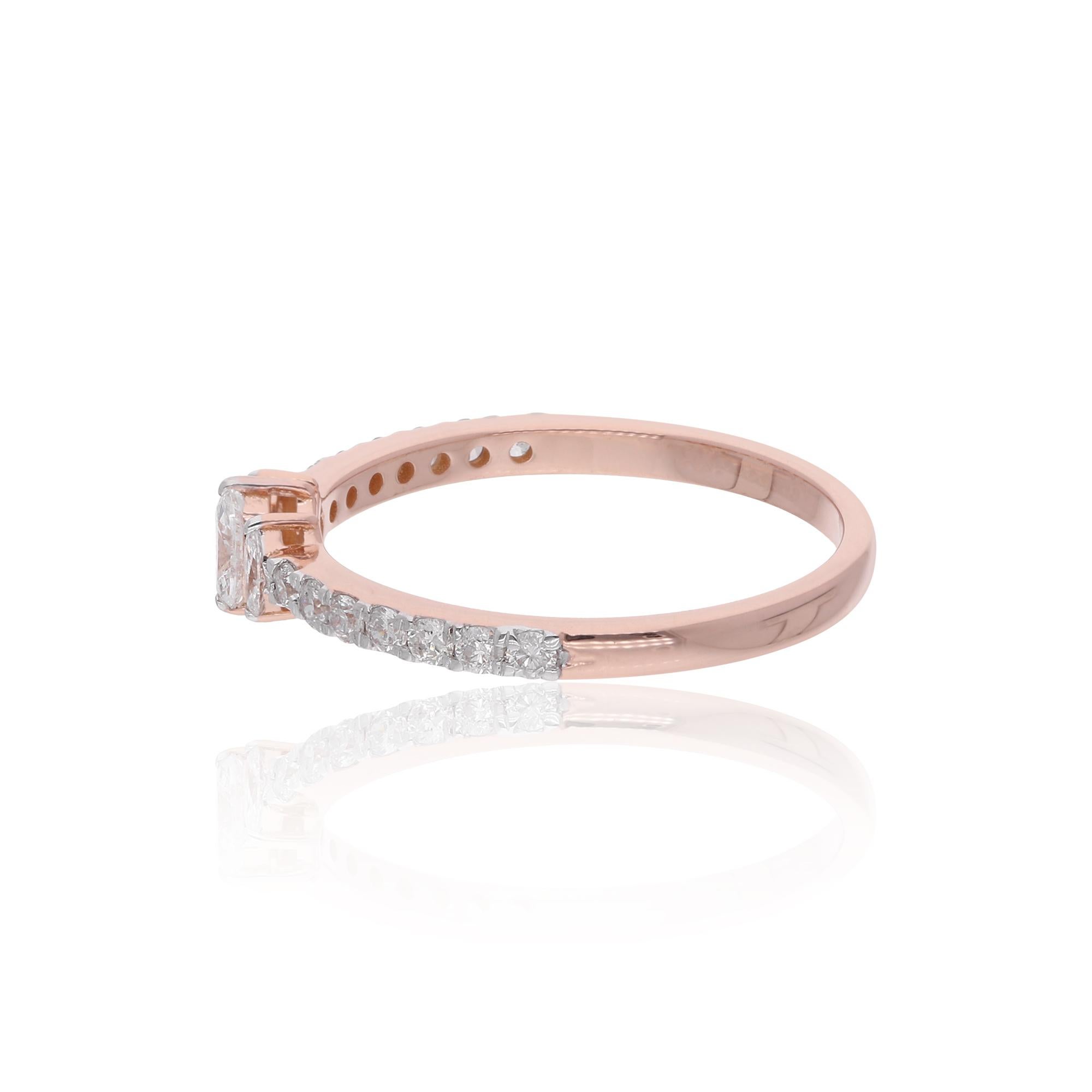 in vendita:  Anello a fascia con diamante certificato da 0,43 carati SI/H in oro rosa 18 carati Gioielli fatti a mano 5