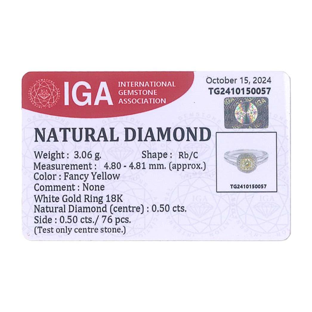 Certified 0.50 Ct. Fancy Light Yellow Diamond Split Shank Engagement Ring in 18K 2