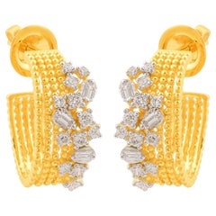 zertifizierte 0,65 Karat SI Reinheit HI Farbe Diamant-Ohrringe 14k Gelbgold
