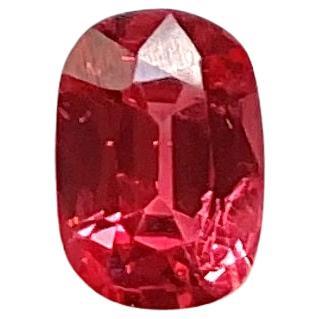 Certified 0.74 Carat vivid orangy red Burmese spinel cutstone natural gem spinel
