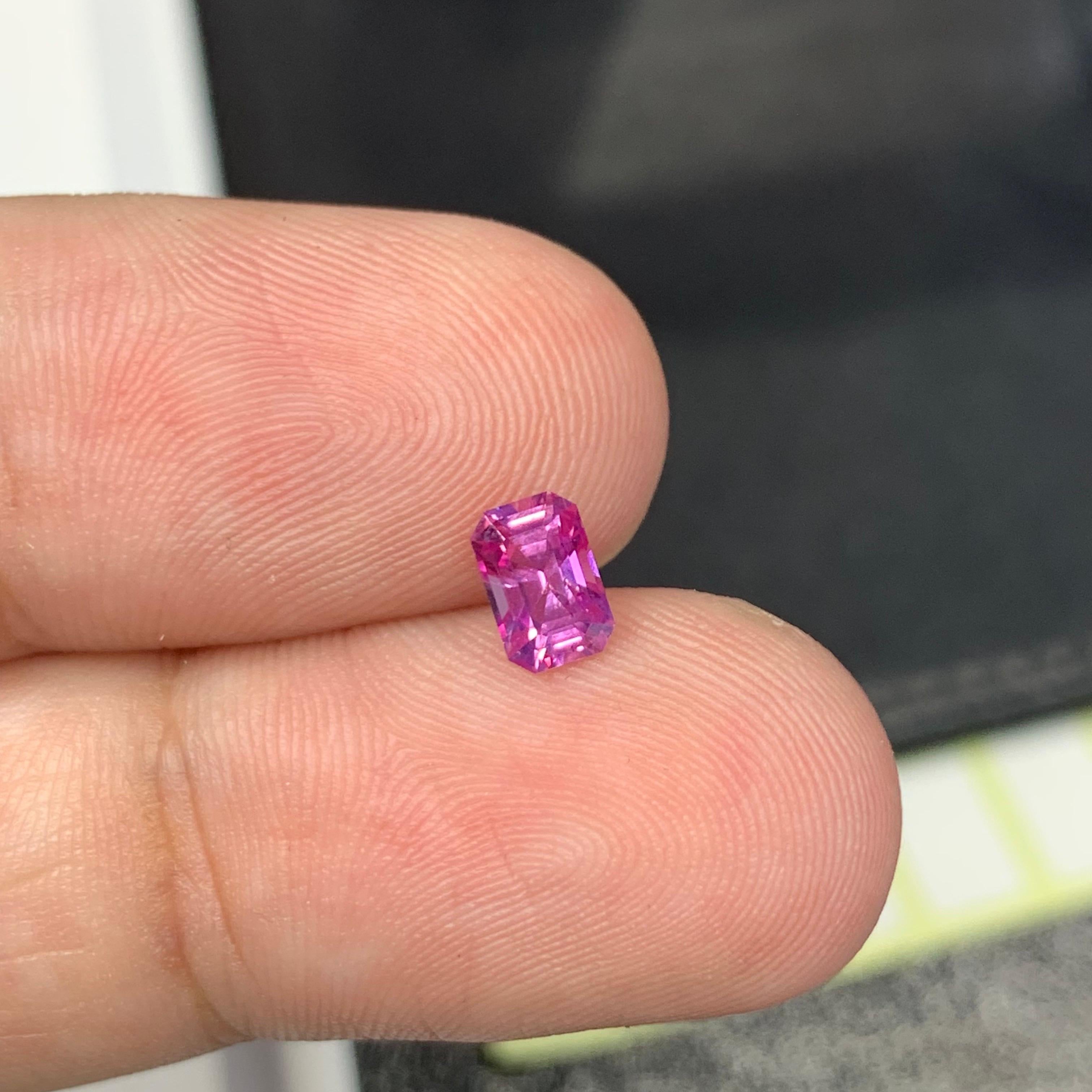 Zertifizierter 0,75 Karat natürlicher loser rosa Saphir im Stufenschliff Edelstein im Angebot 6