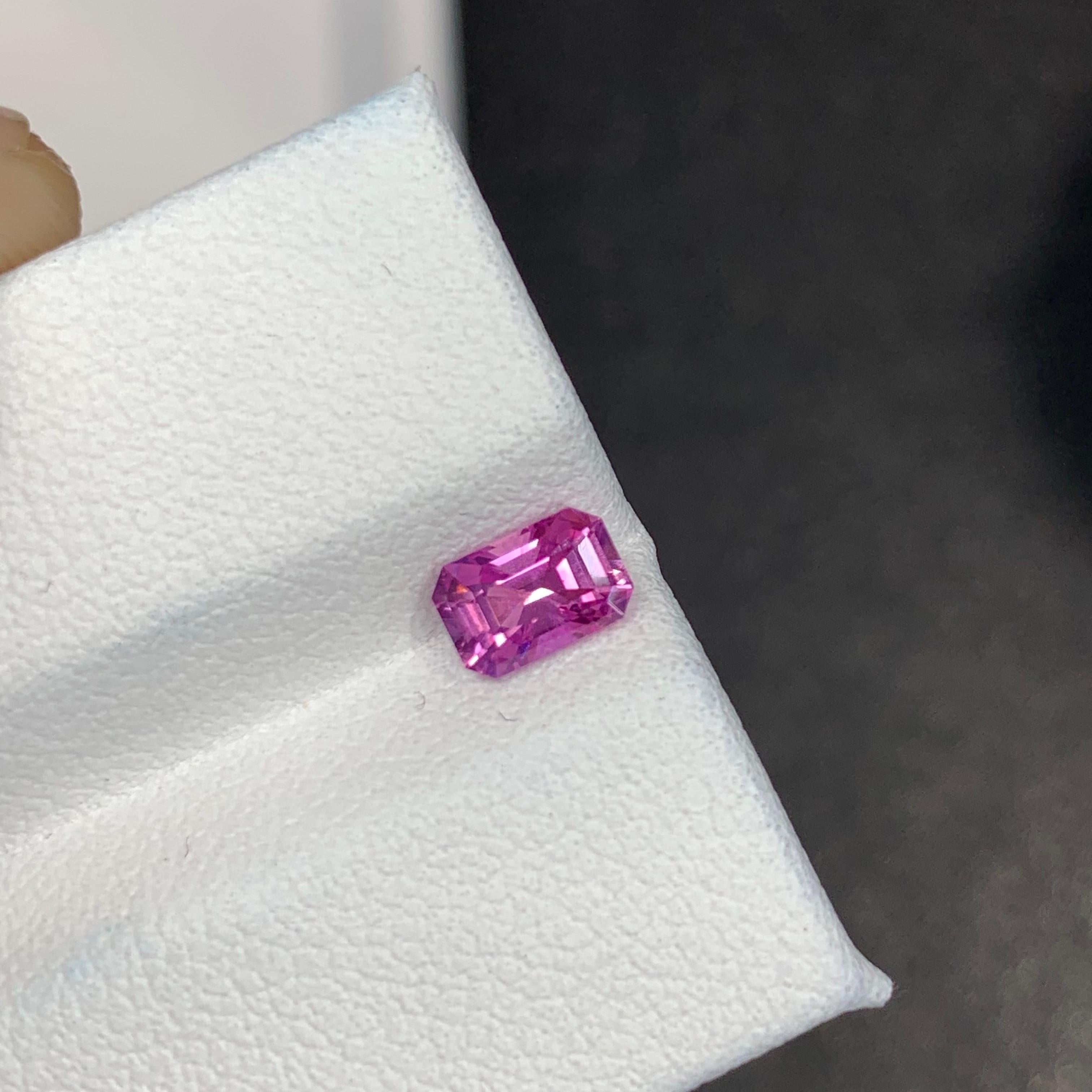 Zertifizierter 0,75 Karat natürlicher loser rosa Saphir im Stufenschliff Edelstein im Angebot 7