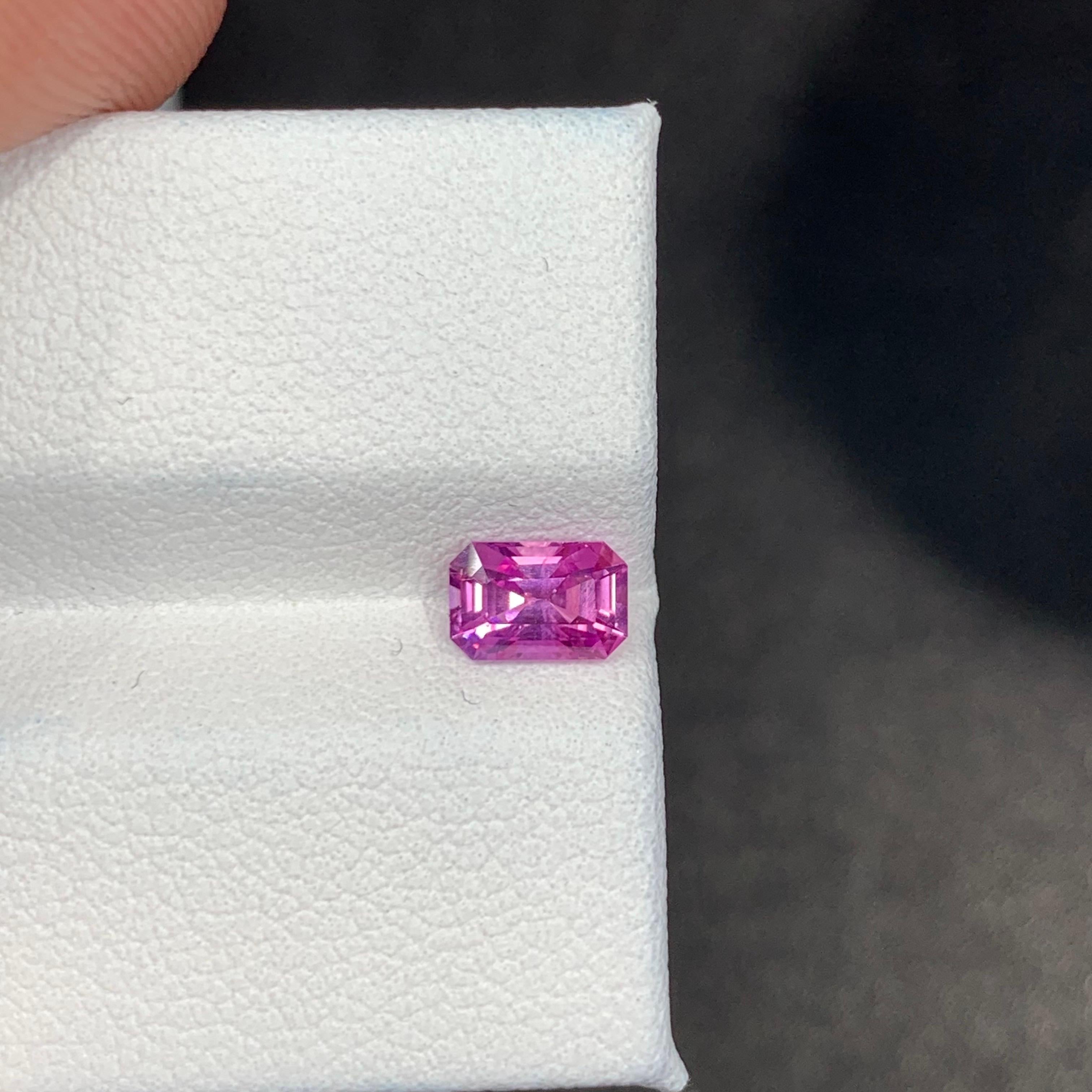 Zertifizierter 0,75 Karat natürlicher loser rosa Saphir im Stufenschliff Edelstein im Angebot 8