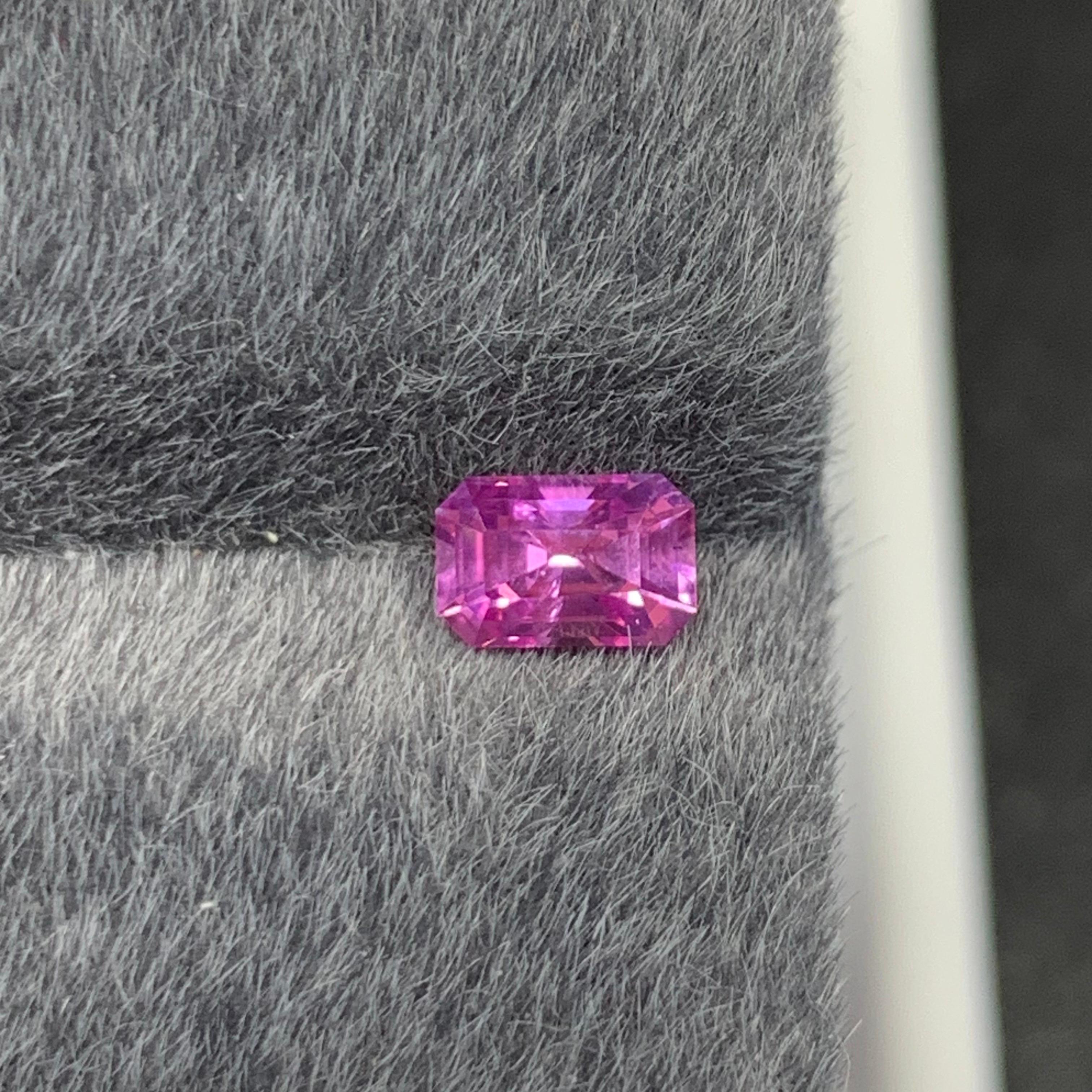 Zertifizierter 0,75 Karat natürlicher loser rosa Saphir im Stufenschliff Edelstein im Angebot 9