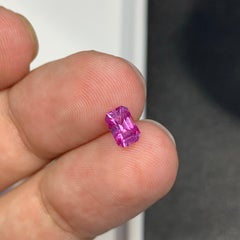 Certified 0.75 Carat Natural Loose Pink Sapphire Step Cut Gemstone