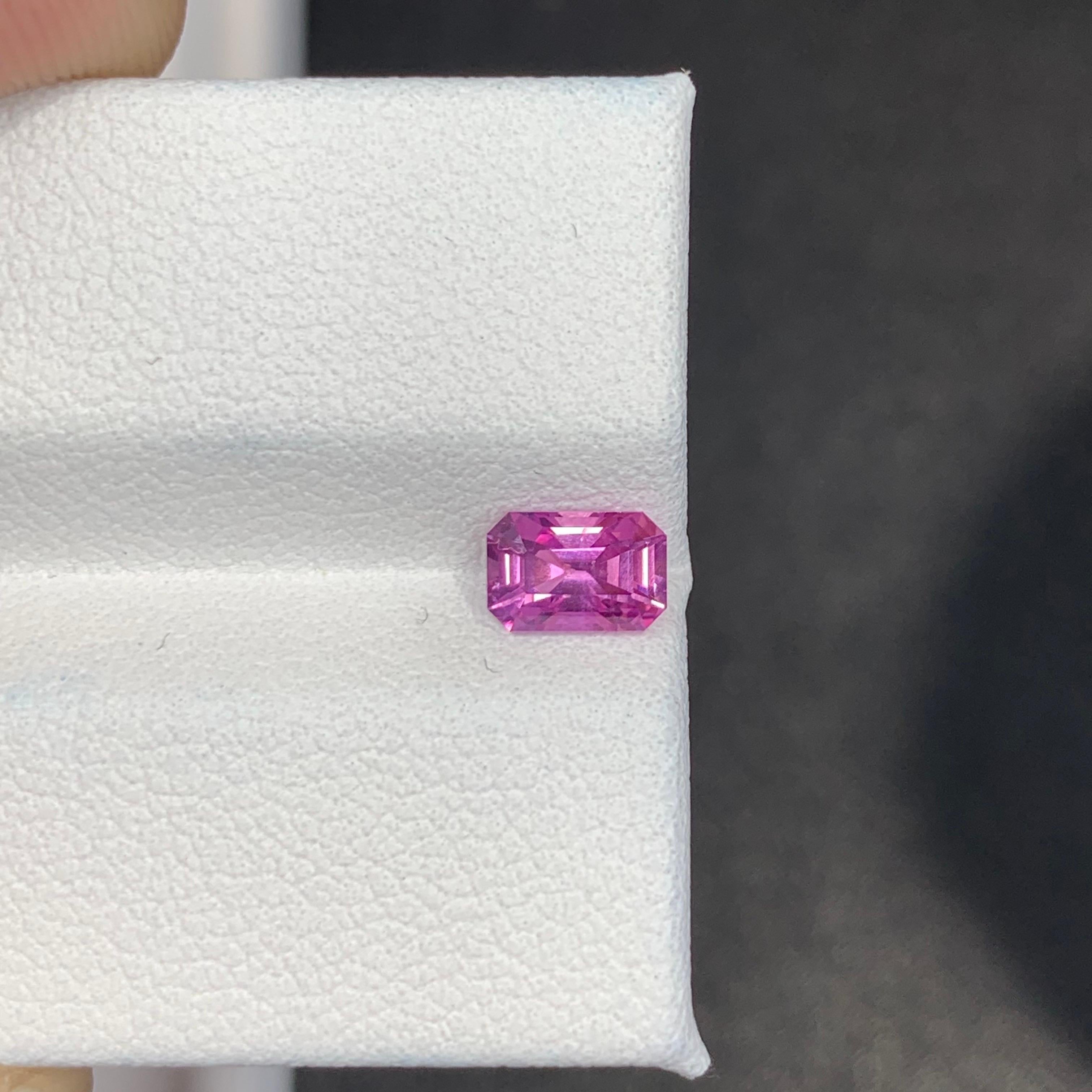 Zertifizierter 0,75 Karat natürlicher loser rosa Saphir im Stufenschliff Edelstein im Angebot 3