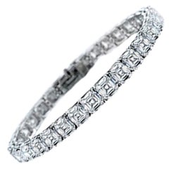 Zertifiziertes 1 Karat jedes Asscher-Schliff H/I Farbe, IF/VVS/VS Qualität Tennisarmband.