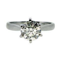 Certified 1.0 Carat Diamond Engagement Ring, Solitaire Setting, Platinum