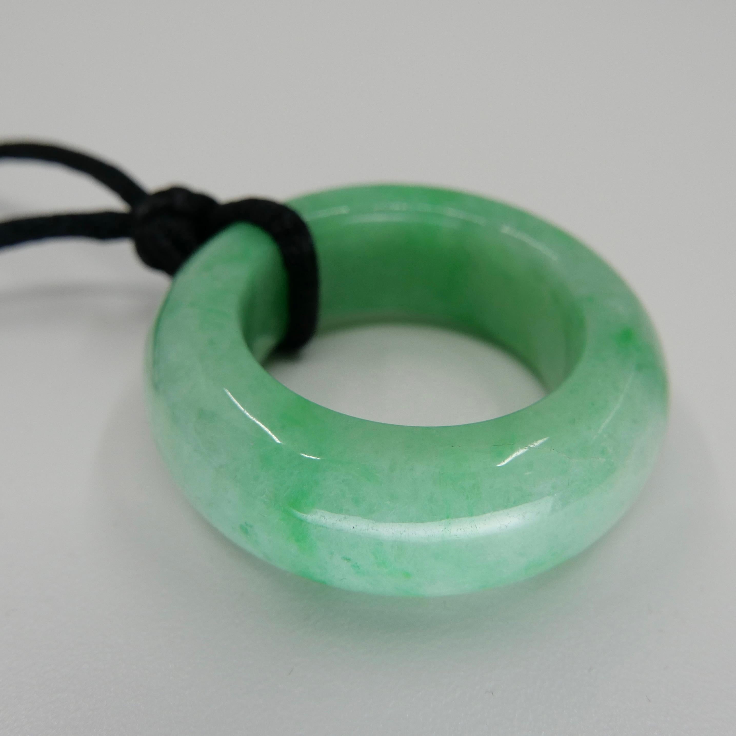 Certified 100 Carat Jadeite Jade Peace Pendant, Apple Green, Substantial For Sale 11
