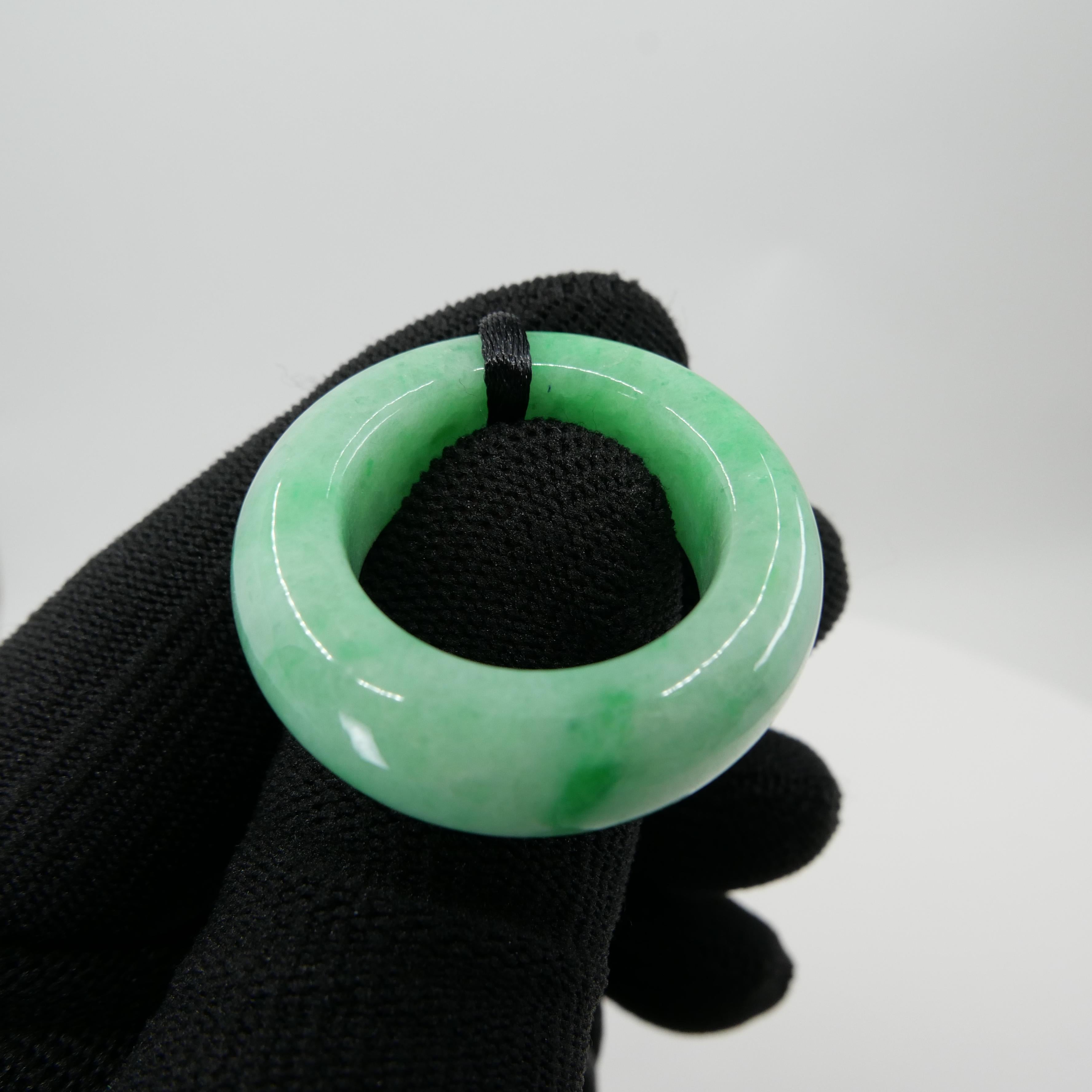 Women's or Men's Certified 100 Carat Jadeite Jade Peace Pendant, Apple Green, Substantial For Sale
