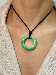 Certified 100 Carat Jadeite Jade Peace Pendant, Apple Green, Substantial