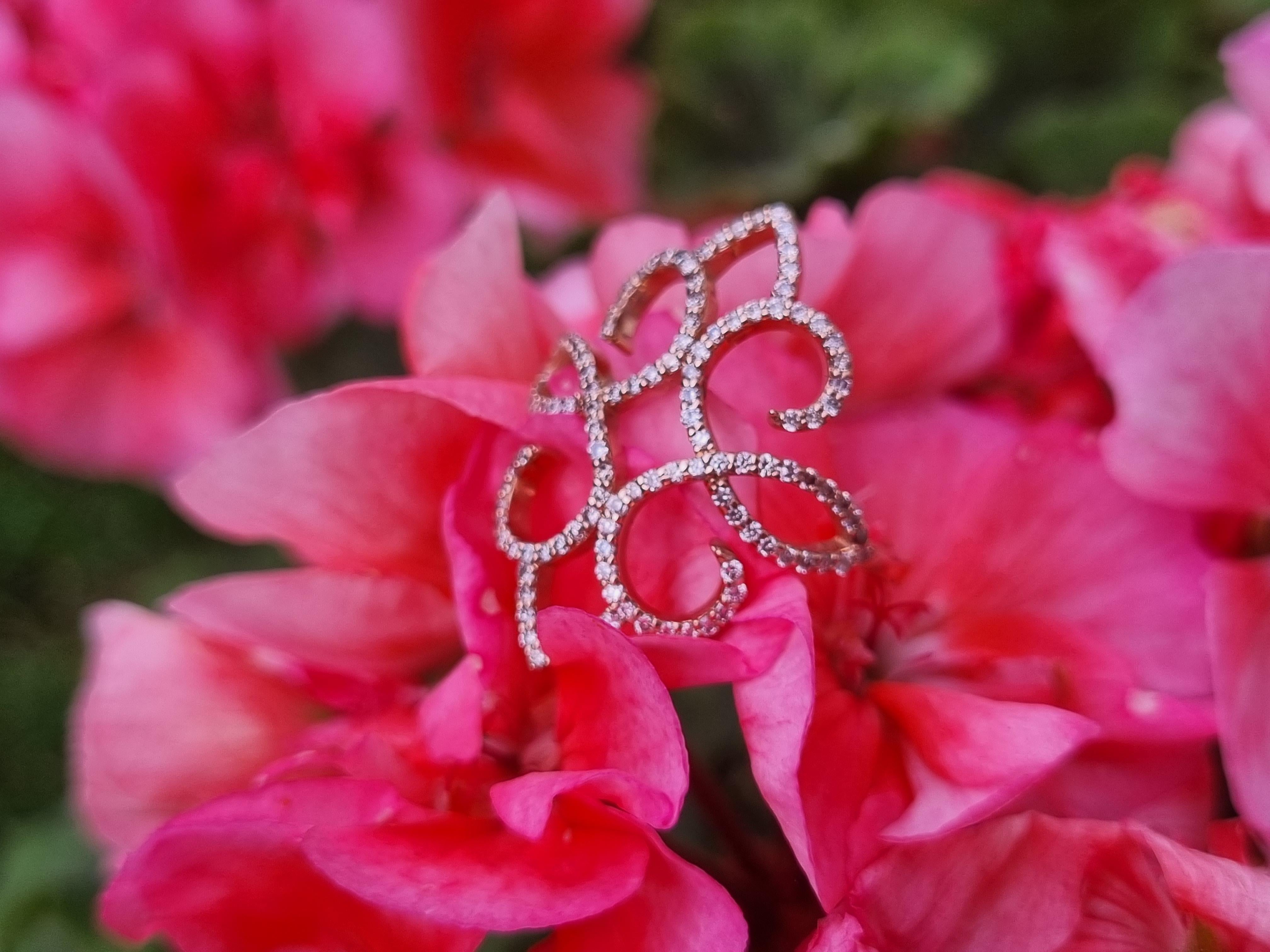 Bague en diamants roses certifiés VVS de 1,00 carat en vente 4