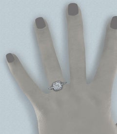 Certified D Colorless 1.01 Carat Diamond Cushion in Platinum Engagement Ring