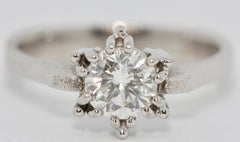 Certified 1.01 Carat Flawless, Top Wesselton Diamond Solitaire, White Gold Ring