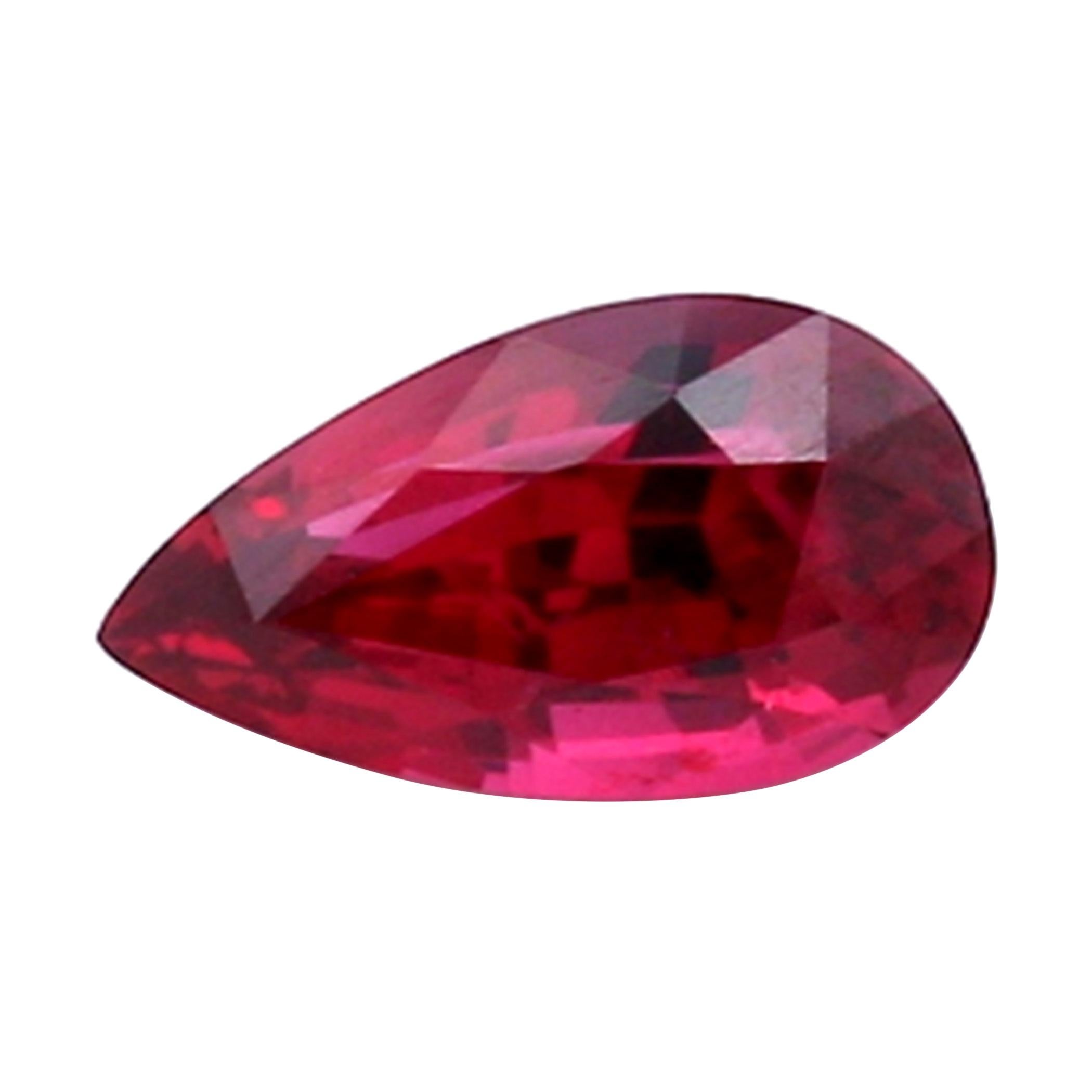 1.01 Carat Natural Pear-Shaped Ruby For Sale