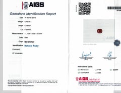 Certified 10.18 Carat Burma Ruby and Diamond Drop Earrings in 18K White Gold