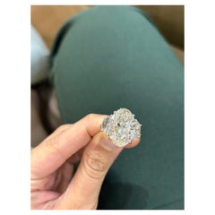 Bague à trois pierres en diamants ovales certifiés 10,27 carats