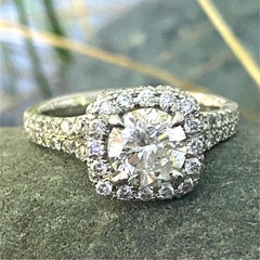 1.04ct Diamond "Squarelo" Halo Engagement Ring in Platinum by Eytan Brandes