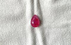 Certified 10.44 Carats Mozambique Ruby Pear Faceted Cutstone No Heat Natural Gem