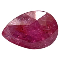 Pierre précieuse naturelle certifiée, rubis du Mozambique à facettes en forme de poire, de 10.44 carats, sans chaleur