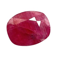 Certified 10.53 Carats No Heat Burmese Ruby Cushion Faceted Cutstone Natural Gem