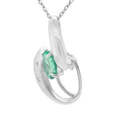 Certified 1.06 Carat Emerald 'Hope' Pendant PT 900
