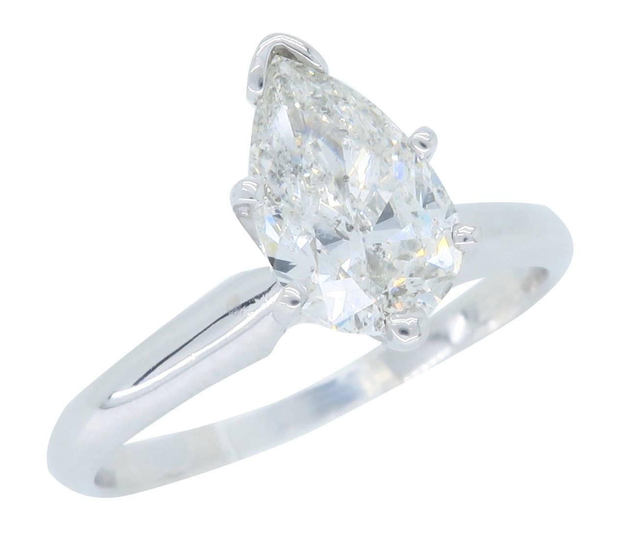 Certified 1.06 Carat Pear Shape Diamond Platinum Engagement Ring 7