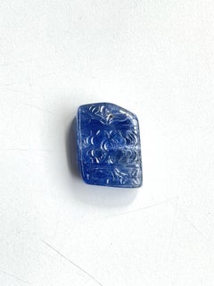 Certified 106.77 cts Burmese No heat Blue Sapphire Carved Specimen Natural gem